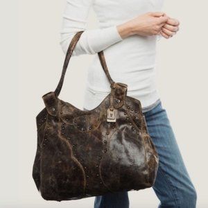 Frye Vintage Studded Shoulder Bag Chocolate